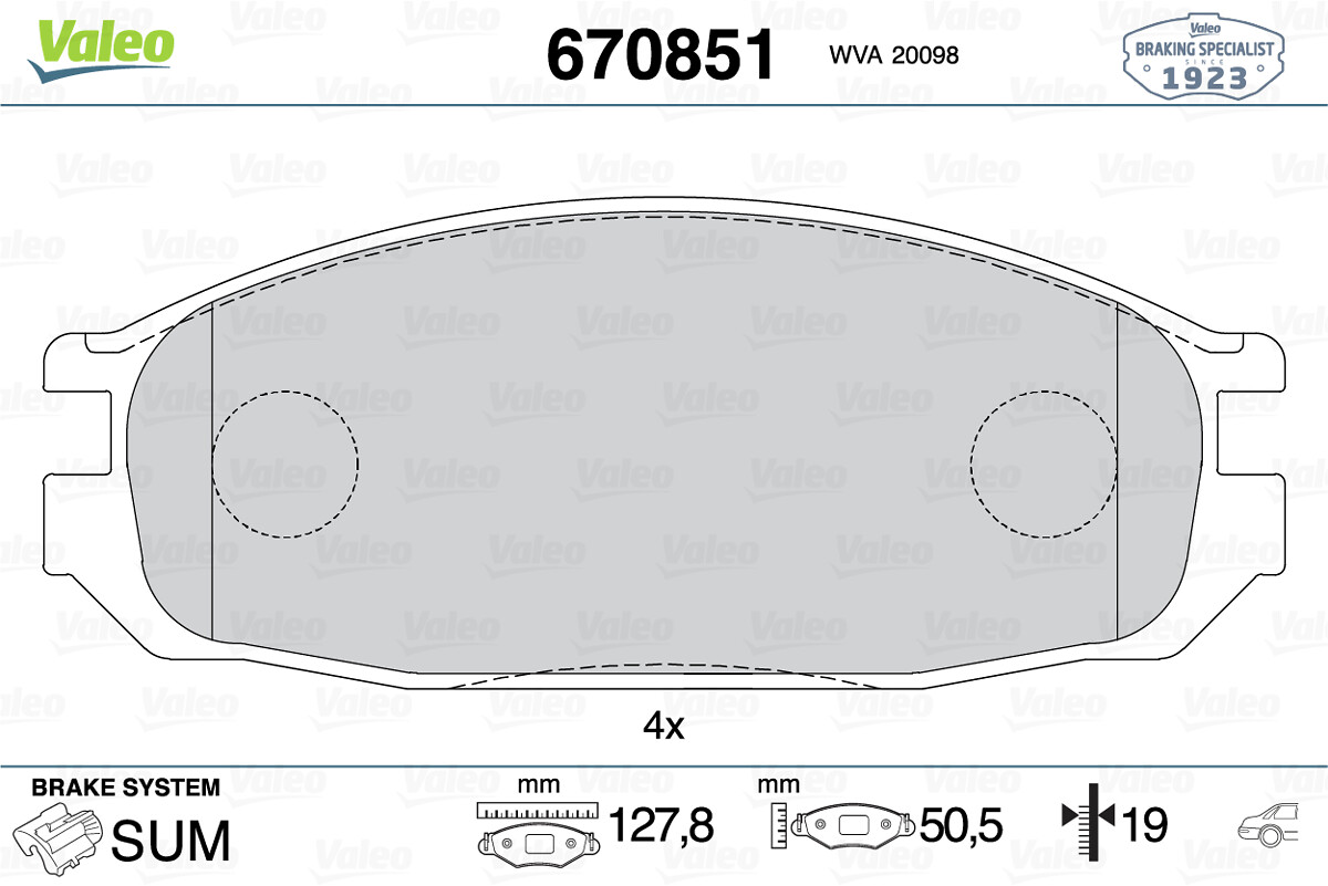 set placute frana,frana disc 670851 VALEO